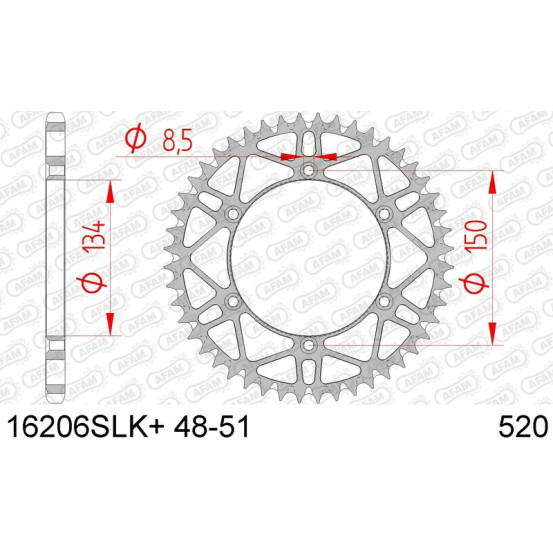 Couronne Acier Anti boue SLK AFAM 16206SLK Noir