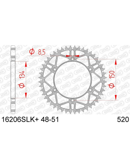 Couronne Acier Anti boue SLK AFAM 16206SLK Noir