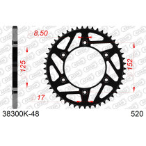 Couronne acier HDK AFAM Noir Pas 520 38300K