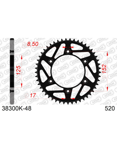 Couronne acier HDK AFAM Noir Pas 520 38300K