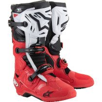 Bottes cross Alpinestars Tech 10 Enduro - Rouge Noir Blanc