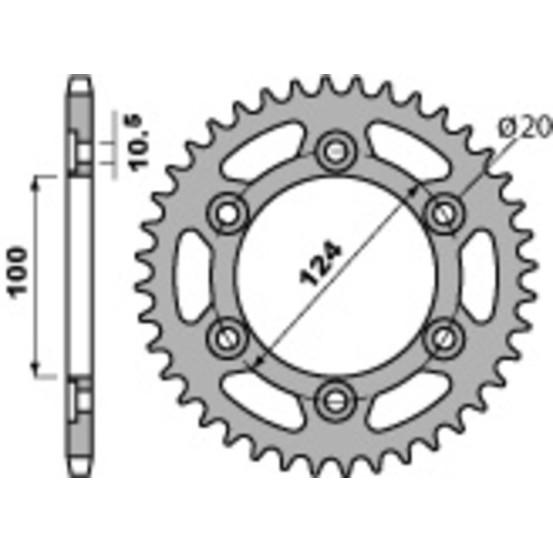 Couronne Acier PBR DUCATI 400 à 851cc