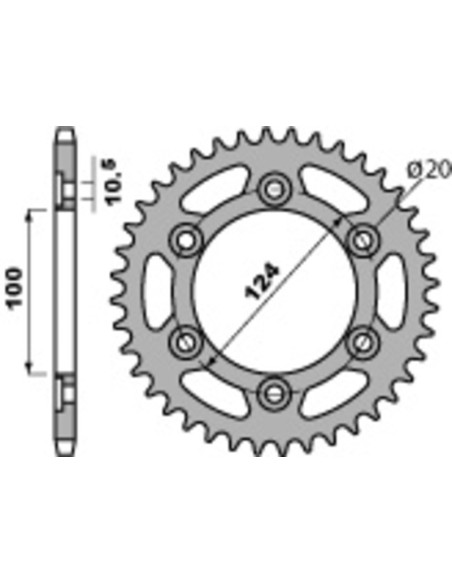 Couronne Acier PBR DUCATI 400 à 851cc