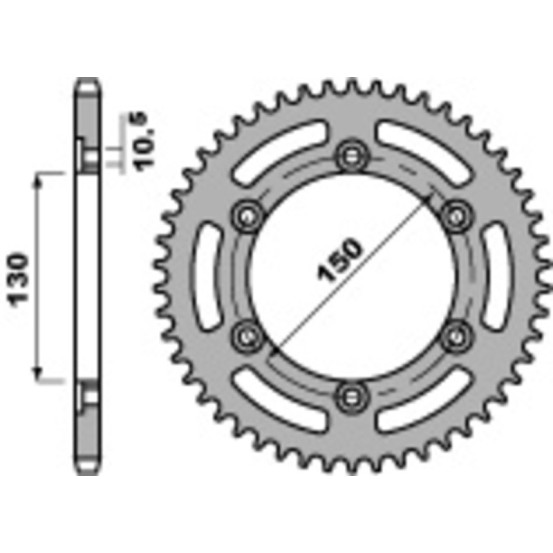 Couronne Acier PBR HONDA 250 XR R/350 XLR YAMAHA 600 XJ6 N