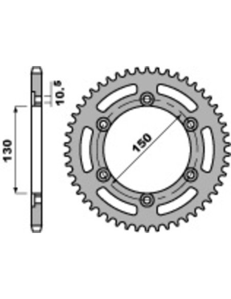 Couronne Acier PBR HONDA 250 XR R/350 XLR YAMAHA 600 XJ6 N