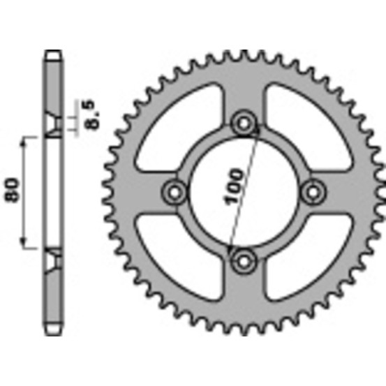 Couronne Acier PBR HONDA 70/80 CRF F 80 XR