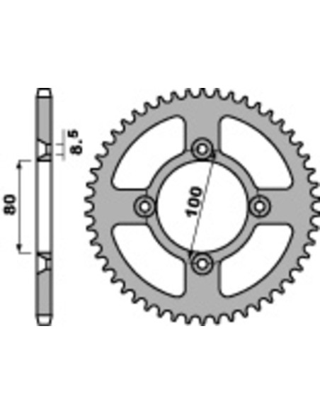 Couronne Acier PBR HONDA 70/80 CRF F 80 XR