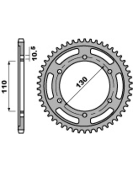 Couronne Acier PBR KAWASAKI SUZUKI YAMAHA