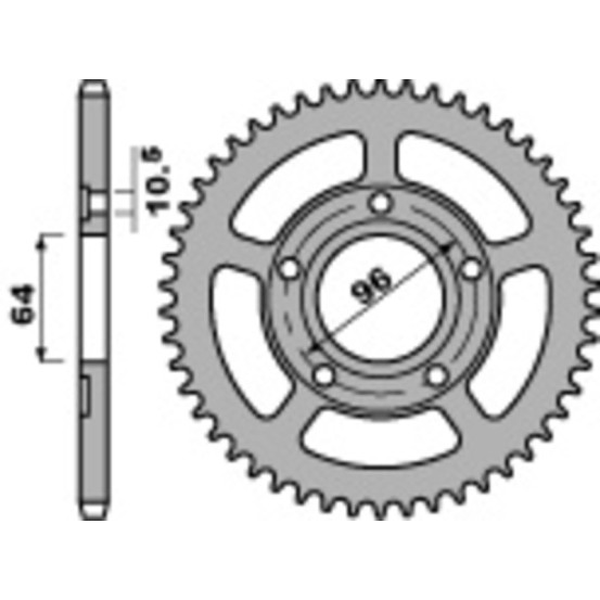 Couronne Acier PBR HONDA 125 XLR 1982-1987 Pro Link
