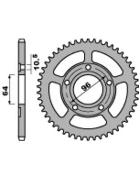 Couronne Acier PBR HONDA 125 XLR 1982-1987 Pro Link