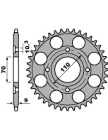 Couronne Acier PBR HONDA 250/400cc