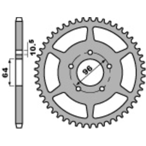 Couronne Acier PBR HONDA 200 XLR 1981-1983