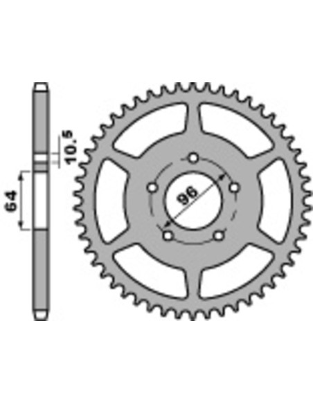Couronne Acier PBR HONDA 200 XLR 1981-1983