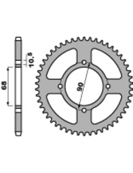 Couronne Acier PBR HONDA 200 MTX 1983-1986