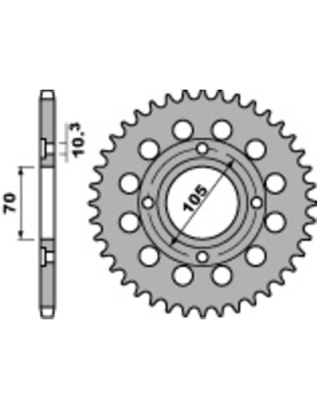 Couronne Acier PBR HONDA 360 CB G/350 CB K