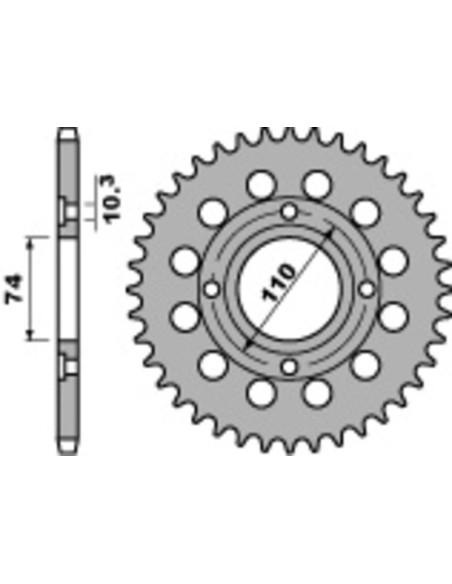 Couronne Acier PBR HONDA 350 CB T