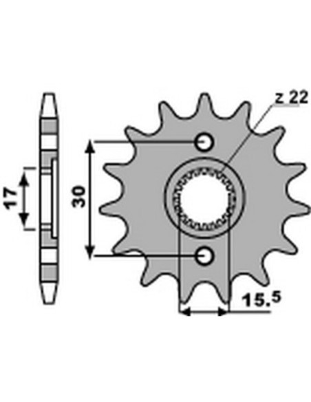 Pignon Acier PBR HONDA 80 à 85cc pas 428