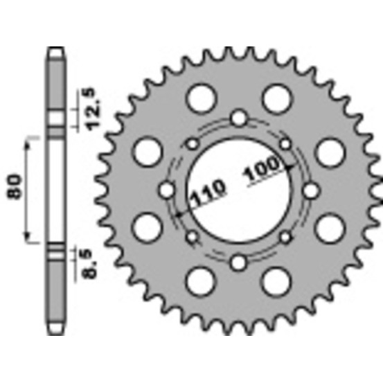 Couronne Acier PBR HONDA 750 CB F 1979