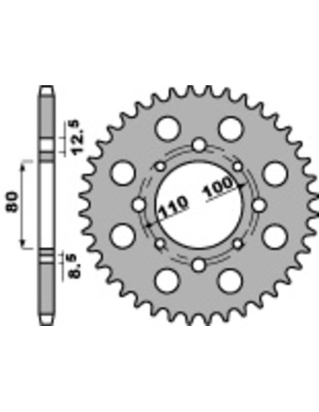 Couronne Acier PBR HONDA 750 CB F 1979