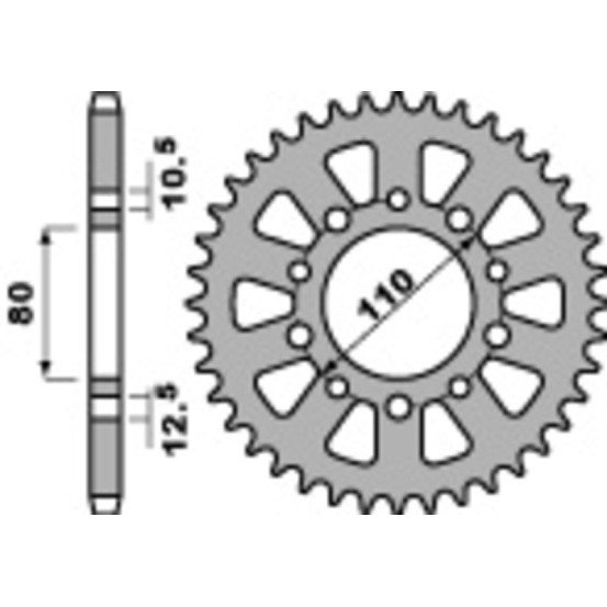 Couronne Acier PBR HONDA 450 CB NF 1985/450 CB N 1982-1986