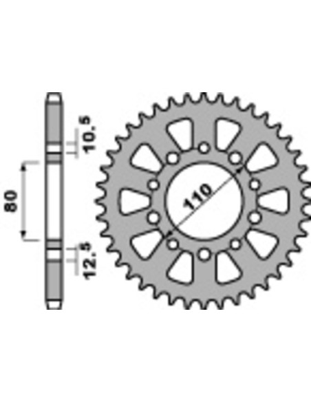 Couronne Acier PBR HONDA 450 CB NF 1985/450 CB N 1982-1986
