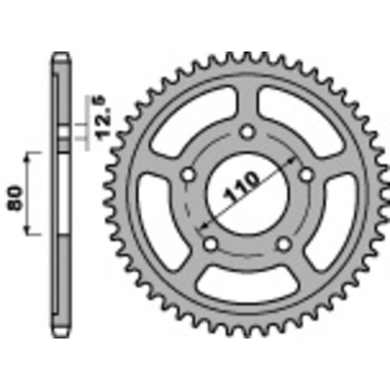 Couronne Acier PBR HONDA 1000 CBX Z 1979-1980