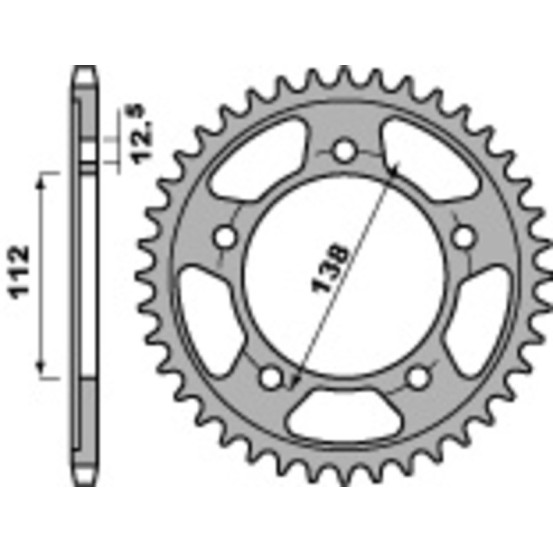 Couronne Acier PBR HONDA 600 à 1300cc