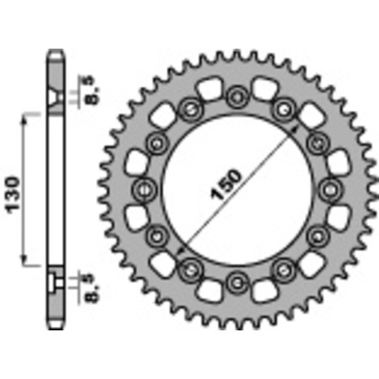 Couronne Acier PBR HONDA 250/350/500cc