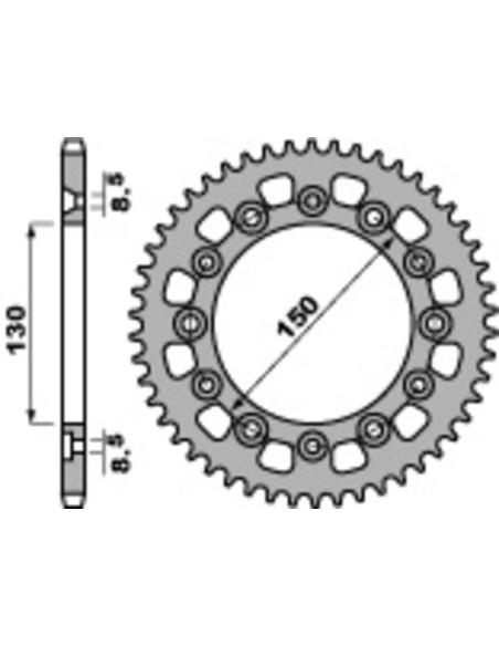 Couronne Acier PBR HONDA 250/350/500cc