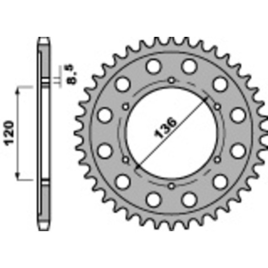 Couronne Acier PBR YAMAHA 125/400cc