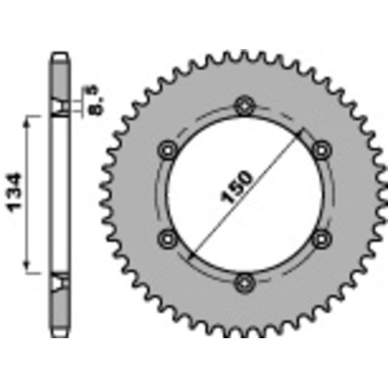 Couronne Acier PBR KAWASAKI 125 KDX 1990-1999