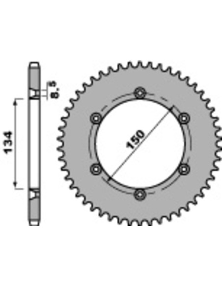 Couronne Acier PBR KAWASAKI 125 KDX 1990-1999