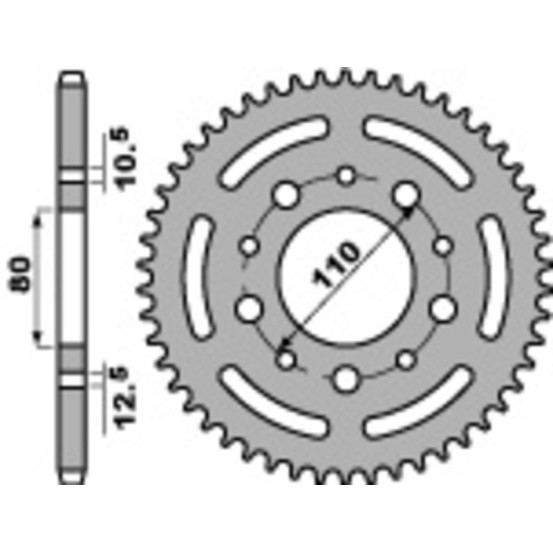 Couronne Acier PBR HONDA 400 à 750cc