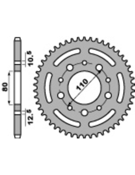 Couronne Acier PBR HONDA 400 à 750cc