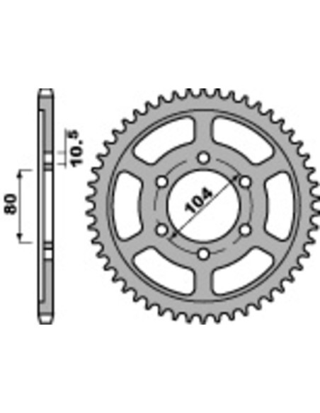 Couronne Acier PBR KAWASAKI 600 à 1000 cc