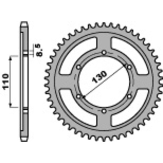 Couronne Acier PBR YAMAHA 125 TZR R 1994-1996