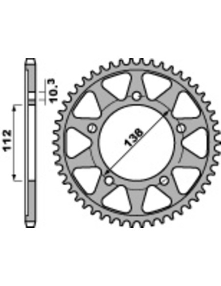 Couronne Acier PBR YAMAHA 600 YZF-R6 1999-2002