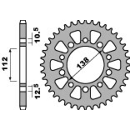 Couronne Acier PBR - Pas 520 - HONDA / YAMAHA