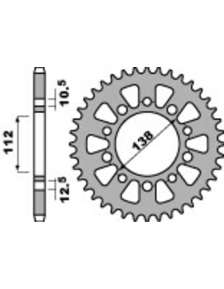 Couronne Acier PBR - Pas 520 - HONDA / YAMAHA