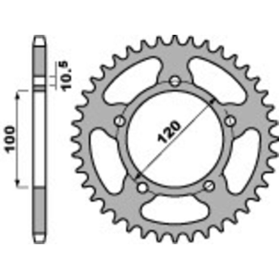 Couronne Alu PBR APRILIA 125 à 1000cc