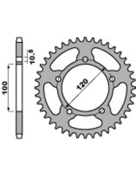 Couronne Alu PBR APRILIA 125 à 1000cc