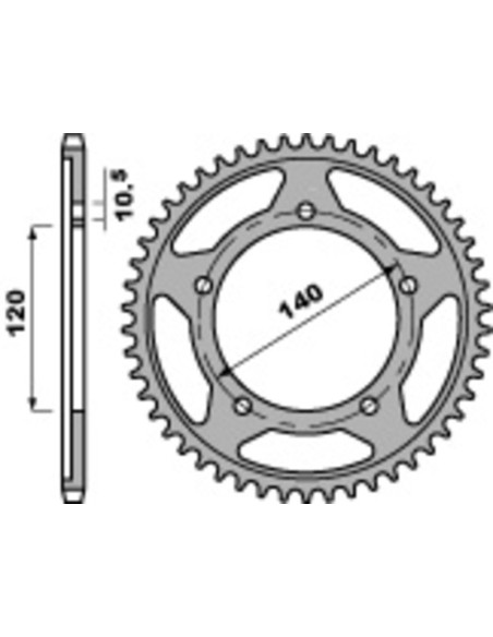 Couronne Acier PBR KAWASAKI SUZUKI 600 à 1000 cc