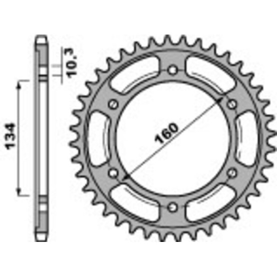 Couronne Alu PBR HONDA 600 CBR RR 2003-2015