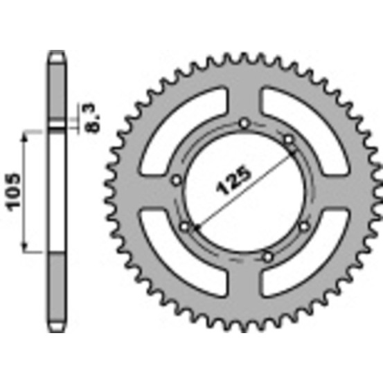 Couronne Acier PBR YAMAHA 125 XT R/X