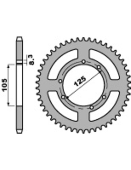 Couronne Acier PBR YAMAHA 125 XT R/X