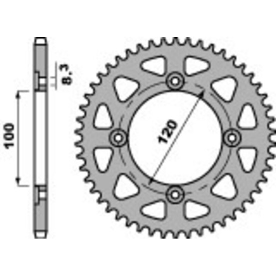 Couronne Acier PBR BETA 50 RR ENDURO SUPERMOTARD