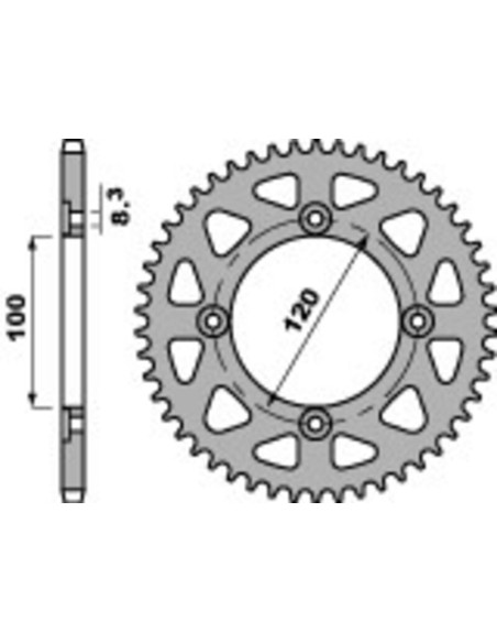 Couronne Acier PBR BETA 50 RR ENDURO SUPERMOTARD