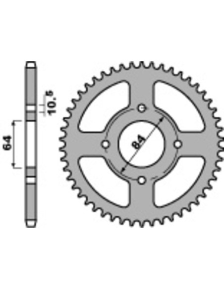 Couronne Acier PBR SUZUKI 125 RV Van Van 2003-2015