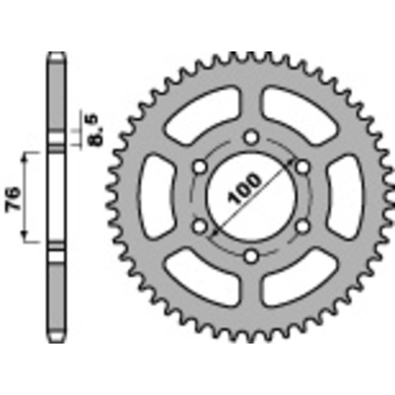 Couronne Acier PBR YAMAHA 125 YZF-R 2008-2015