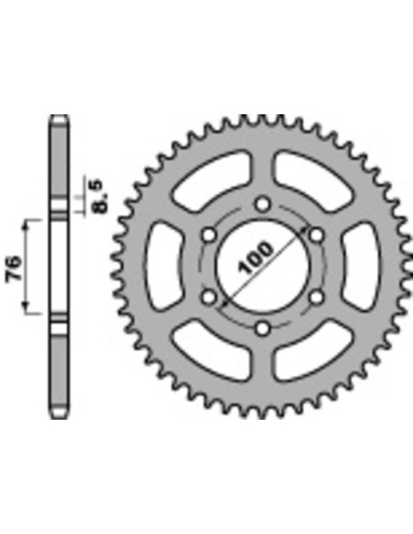 Couronne Acier PBR YAMAHA 125 YZF-R 2008-2015